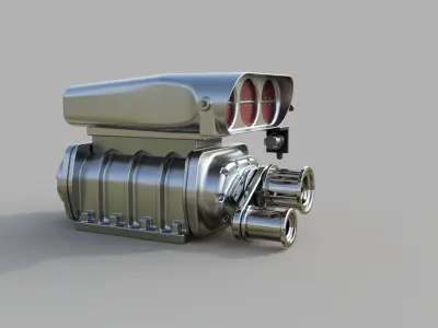 Muscle car blower 3D model