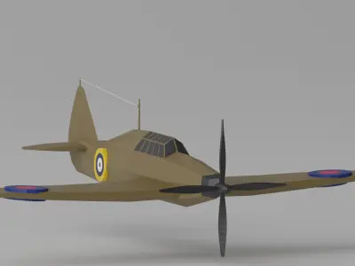 Hawker Hurricane WW2 Fighter 3D model