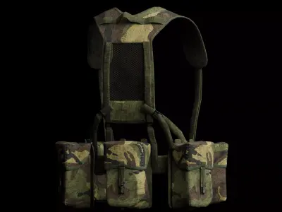 British Armed Forces - PLCE Personal Load Carrying Equipment Low-poly 3D model