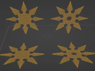 Shuriken Collection Bundle - Game Ready Low-poly 3D model