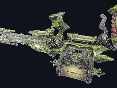 Undead minigun Low-poly 3D model