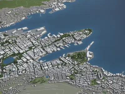Bergen - city and surroundings 3D model