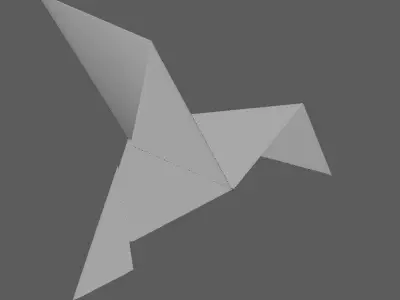 Origami bird model Low-poly 3D model