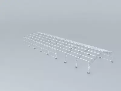 Metal barn dimensions 12 x 5.5 x 40 meters Free 3D model