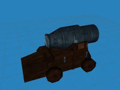 fantasy cannon Low-poly 3D model