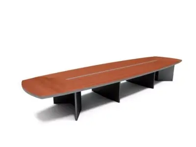 Wooden Office Conference Table 3D model