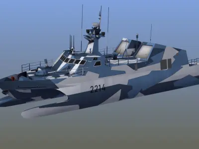 Type 22 Houbei Missile Boat 3D model