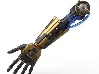 Hybrid Industrial Robotic Arm Low Poly 3D Model Low-poly 3D model