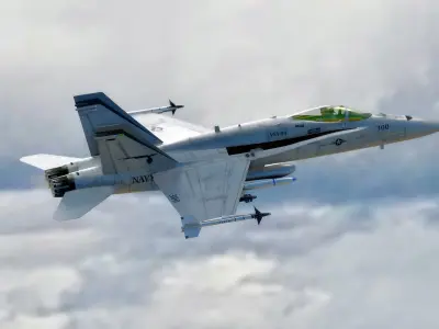 FA 18 Hornet-with Cocpit-Fully Rigged-Changeable decal and text Low-poly 3D model