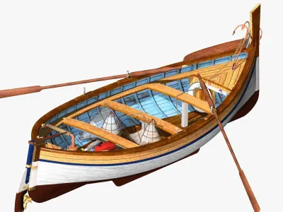 Fishing Motor Boat - Spanish Low-poly 3D model