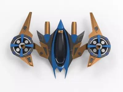 Spaceships Concept Low-poly 3D model