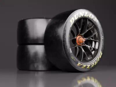 Raceing Tire - Wheels - Raceing Tire Porsche Dunlop 3D model