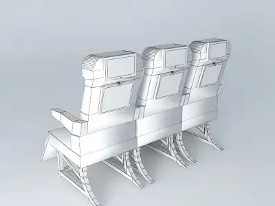 Premium Economy Class Airplane Seats Free 3D model