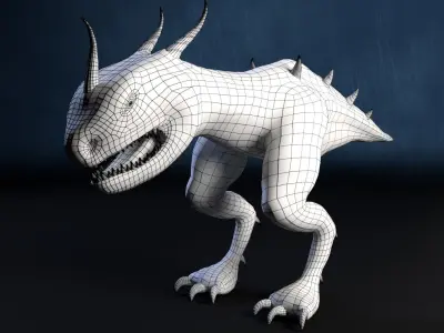 Dragonsnapper Raptor Creature Low-poly 3D model