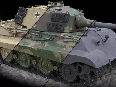 Panzerkampfwagen VI Ausf B Tiger II Low-poly 3D model