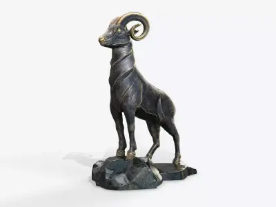 Goat Sculpture Low-poly 3D model