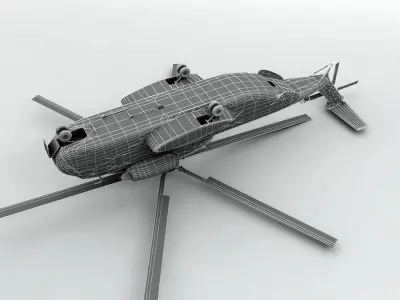 Sikorsky CH-53G Helicopter HEER Low-poly 3D model
