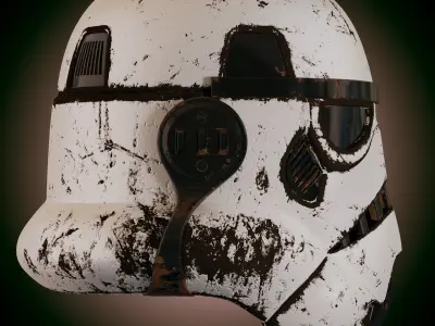 Star Wars Damaged stormtrooper helmet 3D model
