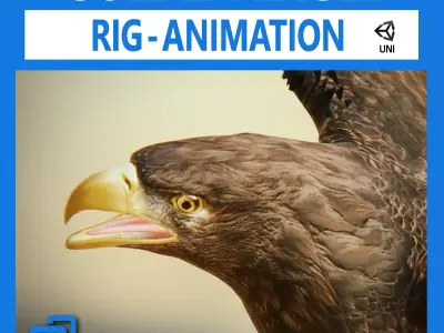 Golden Eagle v3 - Unity Low-poly 3D model