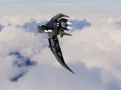 sci-fi jet 3D model
