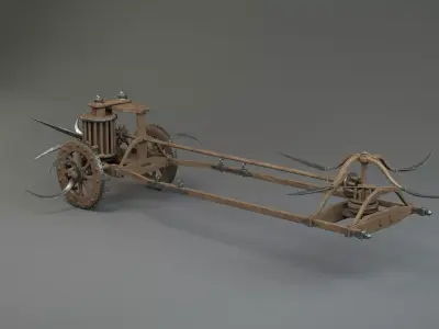Da Vinci Scythe chariot 3D model purchase