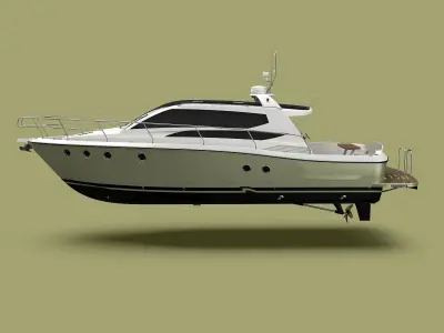 36 Foot Motor Boat 3D model