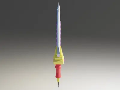 Fantasy Cartoon Sword Low-poly 3D model