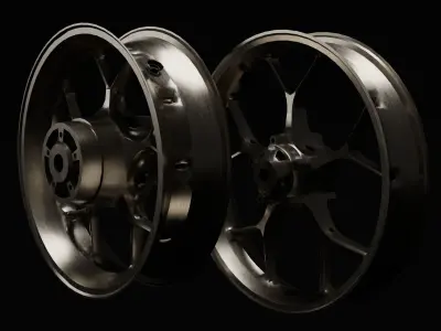 Motorcycle Wheel with tires Free low-poly 3D model