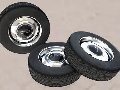 Fiat 500 wheel Low-poly 3D model