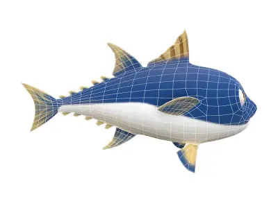 Thunnus Obesus Fish Animated   Low-poly 3D model