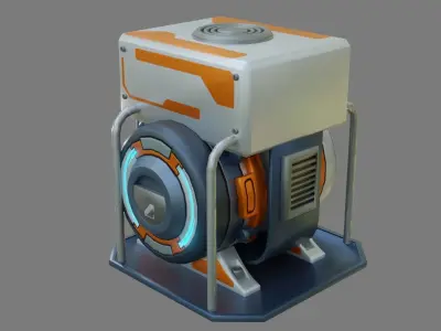 Sci-Fi Computer - Game Ready - PBR Low-poly 3D model 3