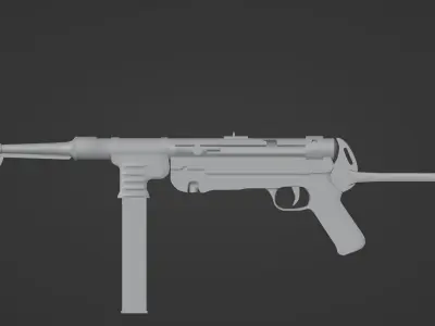 MP-40 Submachine Gun - Game Ready Free low-poly 3D model
