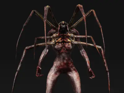 Mutant Spider - Horror Insects Collection Low-poly 3D model