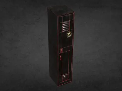 Game Ready Metal Locker Low-poly 3D model