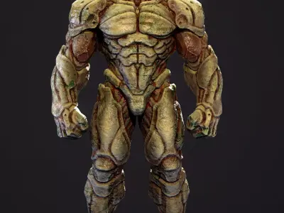 Soldier Heavy Horror Alien - Game Ready Enemy Character Low-poly 3D model