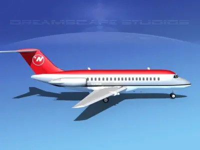 Douglas DC-9-15 Northwest 3D model