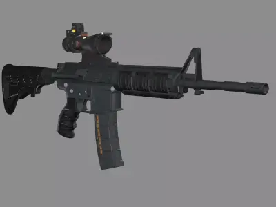 Tactical Modular Assault HK437 Low-Poly 3D Model Low-poly 3D model