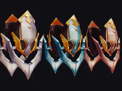 Claw Hand Classic Claws Glove Blade Cutting Edged Wedge Low-poly 3D model