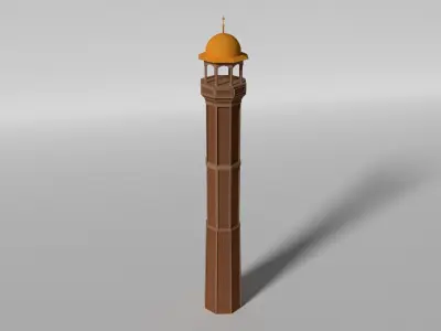 Minaret islamic - islamic Low-poly 3D model