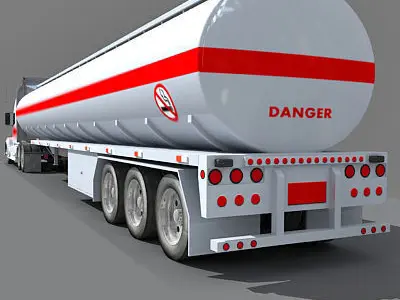 Red Striped Truck 4 3D model