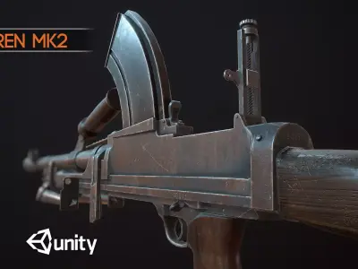 Bren Mk II  WW2 Machine Gun low-poly PBR Low-poly 3D model