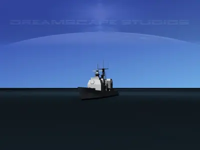 USS Mobile Bay CG-53 LP Low-poly 3D model