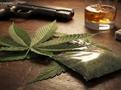 Cannabis Leafs with Dried Marijuana Green 3D model