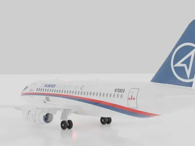 Sukhoi Superjet SSJ100 - Prototype 3 Livery Low-poly 3D model
