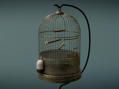 Bird Cage Low-poly 3D model