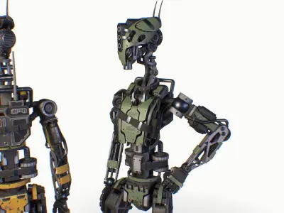 Scout robot character Unity UE gameready lowpoly model Low-poly 3D model