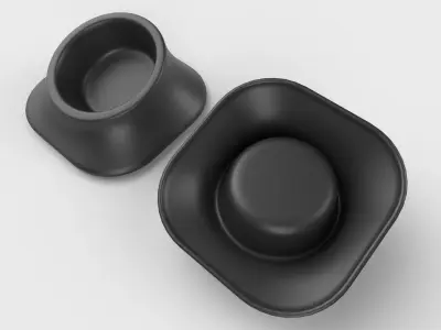 Pet Bowl M06 - with STL Low-poly 3D model