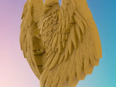 Eagle before attack 3D MODEL STL FILE FOR CNC ROUTER LASER 3D print model