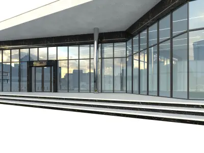 Modern Commercial Building No6 Low-poly 3D model