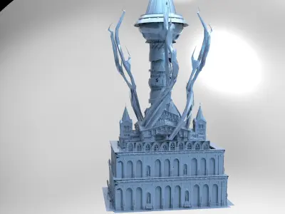 Steampunk pendulum Tower 3D model
